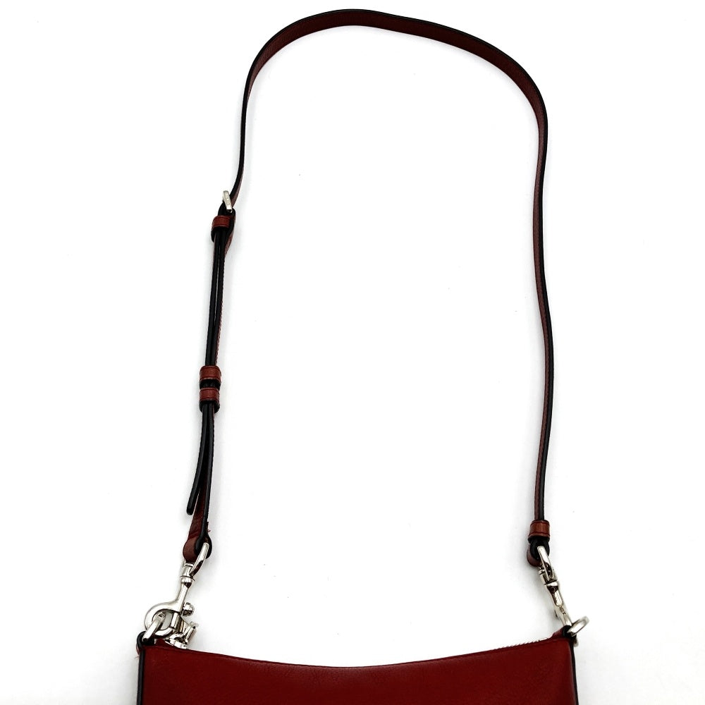 LOEWE Slim Shoulder Bag Heritage Leather Red 061005 PRE-OWNED