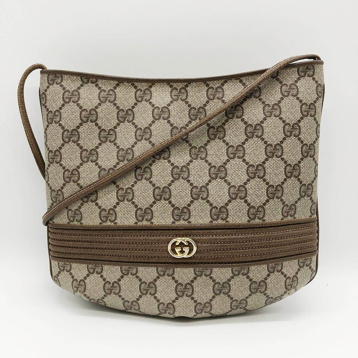 Gucci 30.01 GG Supreme Shoulder Bag Beige Pre-owned