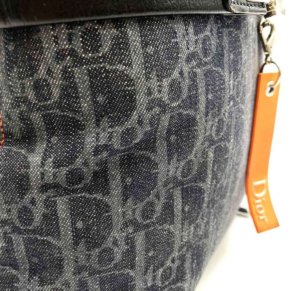Dior Trotter Flight Line Tote Bag Canvas/Leather Navy/Orange Pre-owned