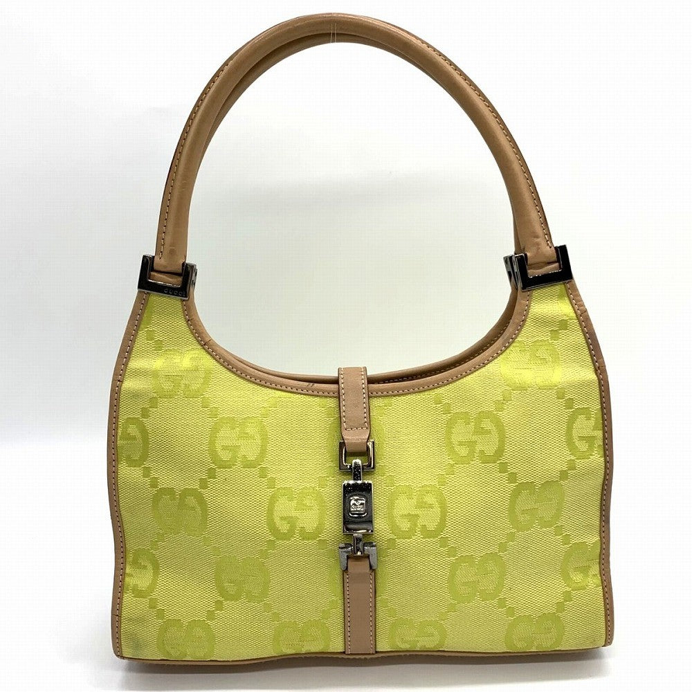 Gucci 002 1068 Jackie Shoulder Bag, Mini Bag, Slim, Yellow/Beige, GG Canvas and Leather. PRE-OWNED