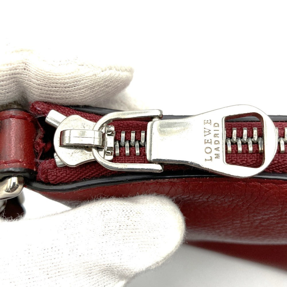 LOEWE Slim Shoulder Bag Heritage Leather Red 061005 PRE-OWNED