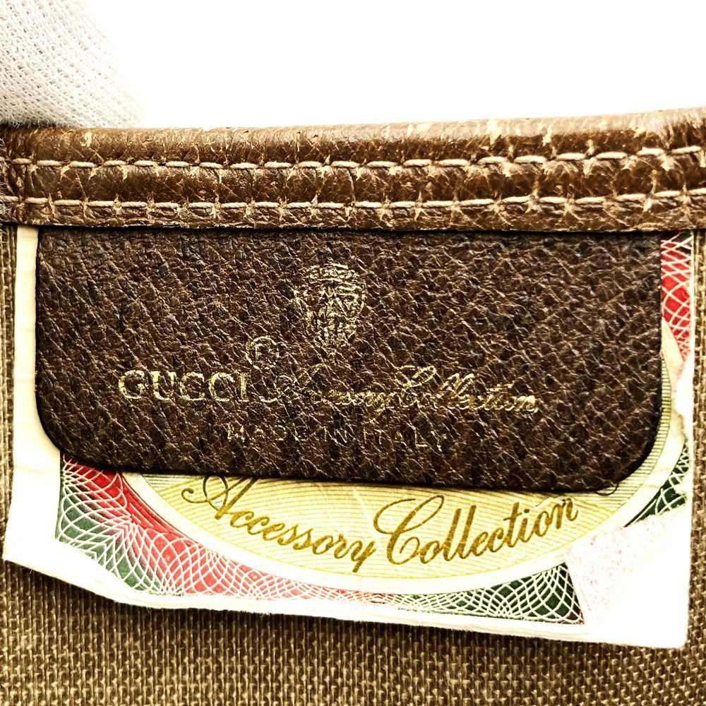 Old Gucci 39 02 003 Large Tote/Shoulder Bag, Sherry Line, GG, PVC/Leather, Brown PRE-OWNED