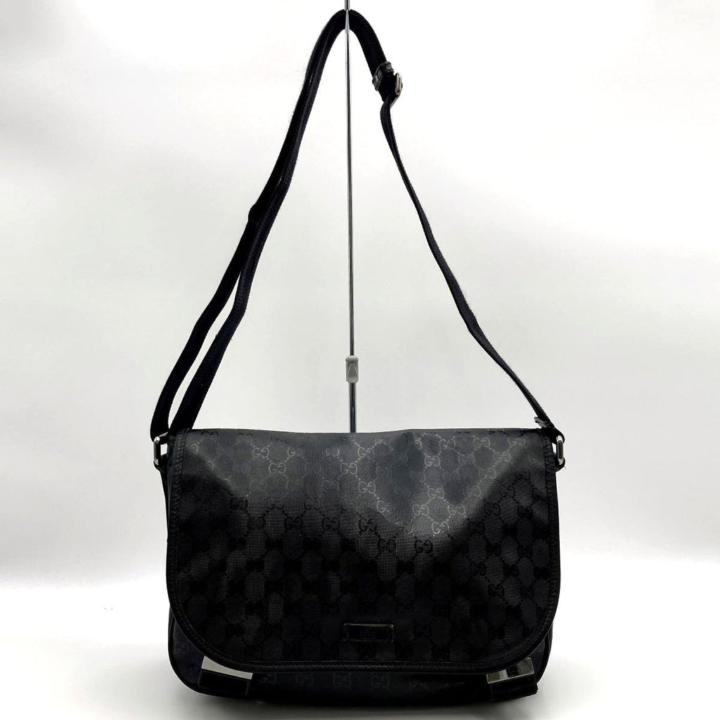 Gucci 201732 GG Imprime Shoulder Bag Black Pre-owned