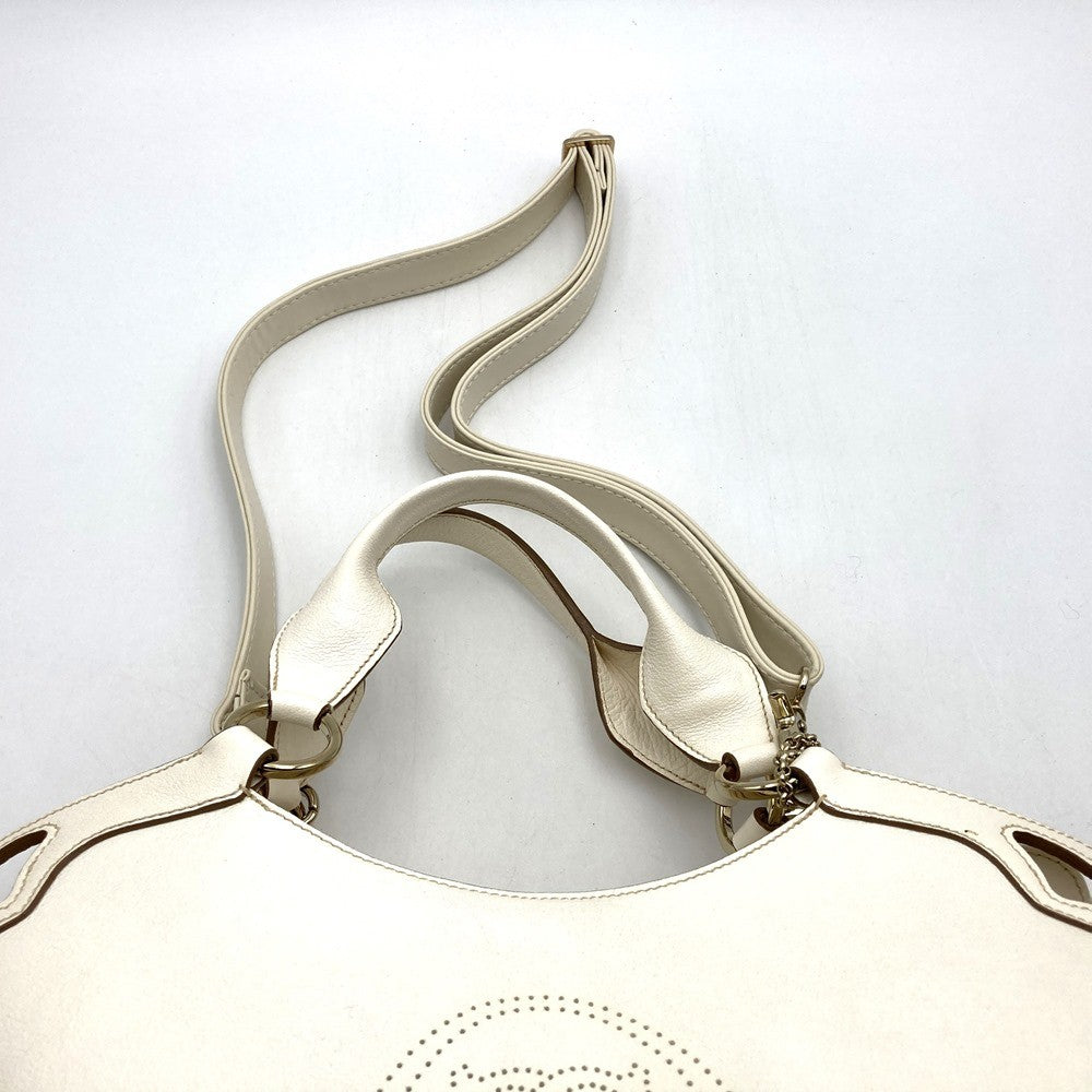 Cartier Marcello 2-Way Tote Bag/Shoulder Bag Leather White Pre-owned