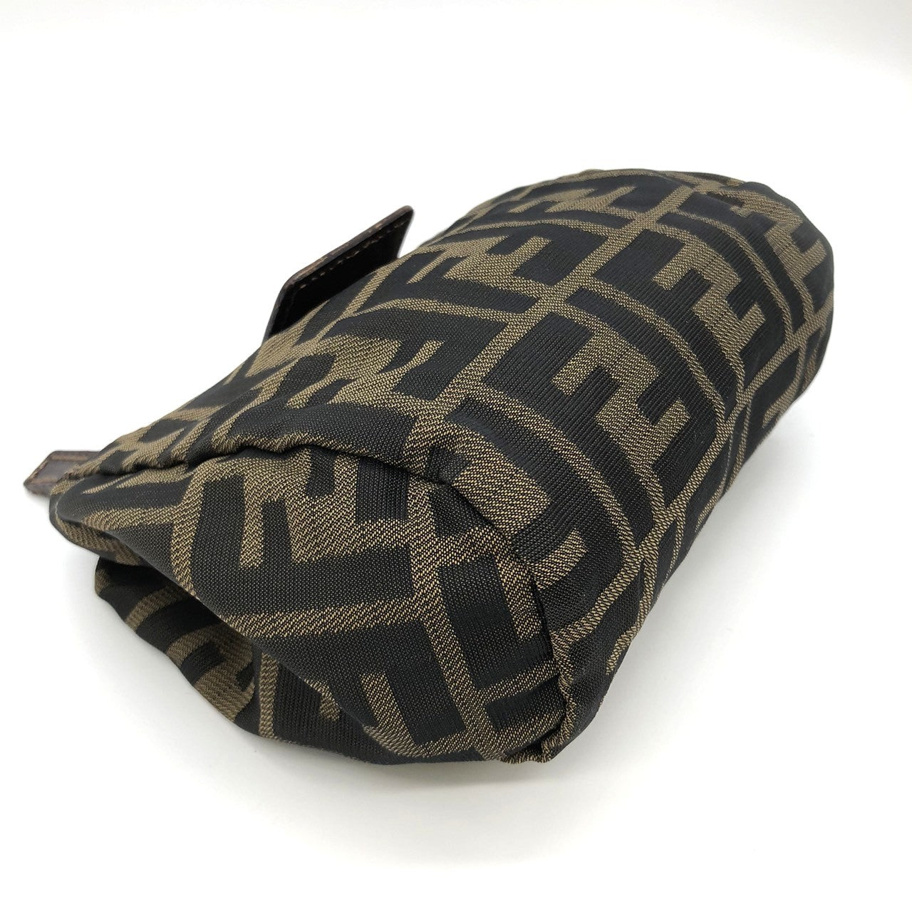 Fendi  Zucca 2241-26539-098 Pouch Khaki/Brown Nylon/Leather PRE-OWNED