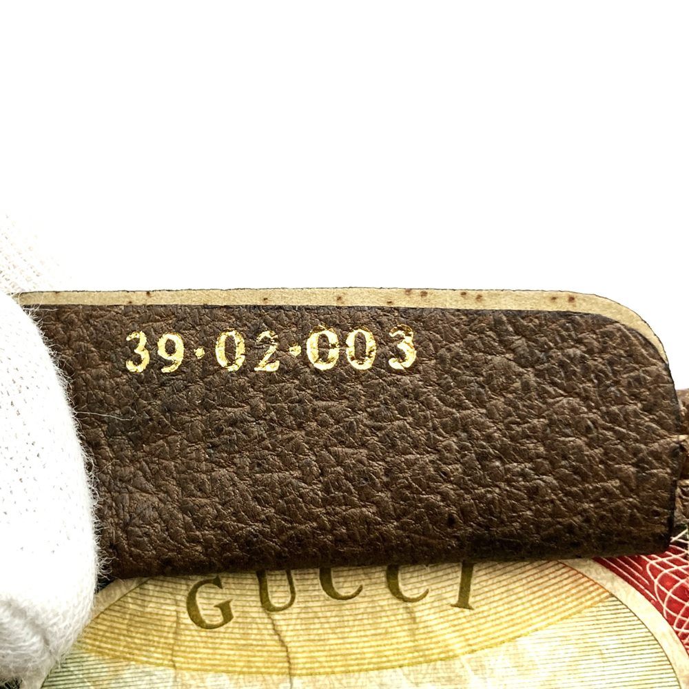Old Gucci 39 02 003 Large Tote/Shoulder Bag, Sherry Line, GG, PVC/Leather, Brown PRE-OWNED