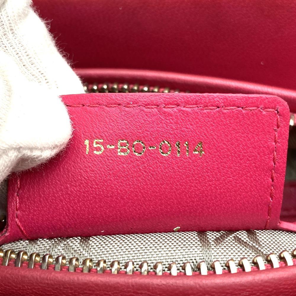 Dior Lady Dior Medium 2-Way Shoulder Bag/Handbag Leather Pink Pre-owned