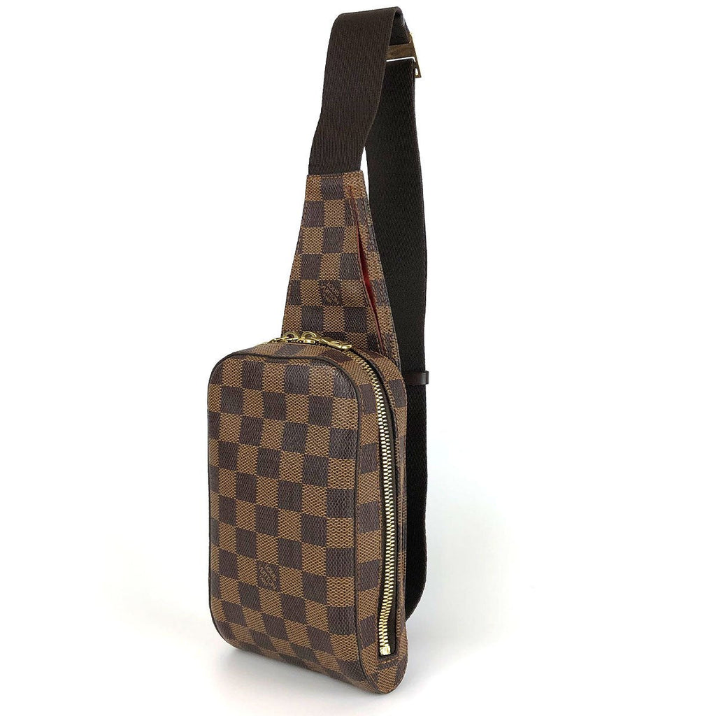 Louis Vuitton N51994 Geronimos Waist Bag, Damier Canvas/Nylon, Brown, Shoulder Bag, Gold Hardware, Unisex PRE-OWNED