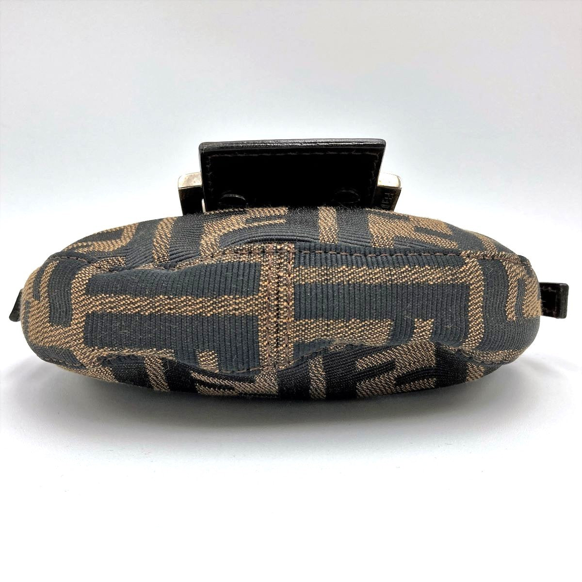 [CLEARANCE]Fendi Zucca Mini Mamma Bucket Mini Croissant Mini Handbag Pouch Nylon Brown PRE-OWNED