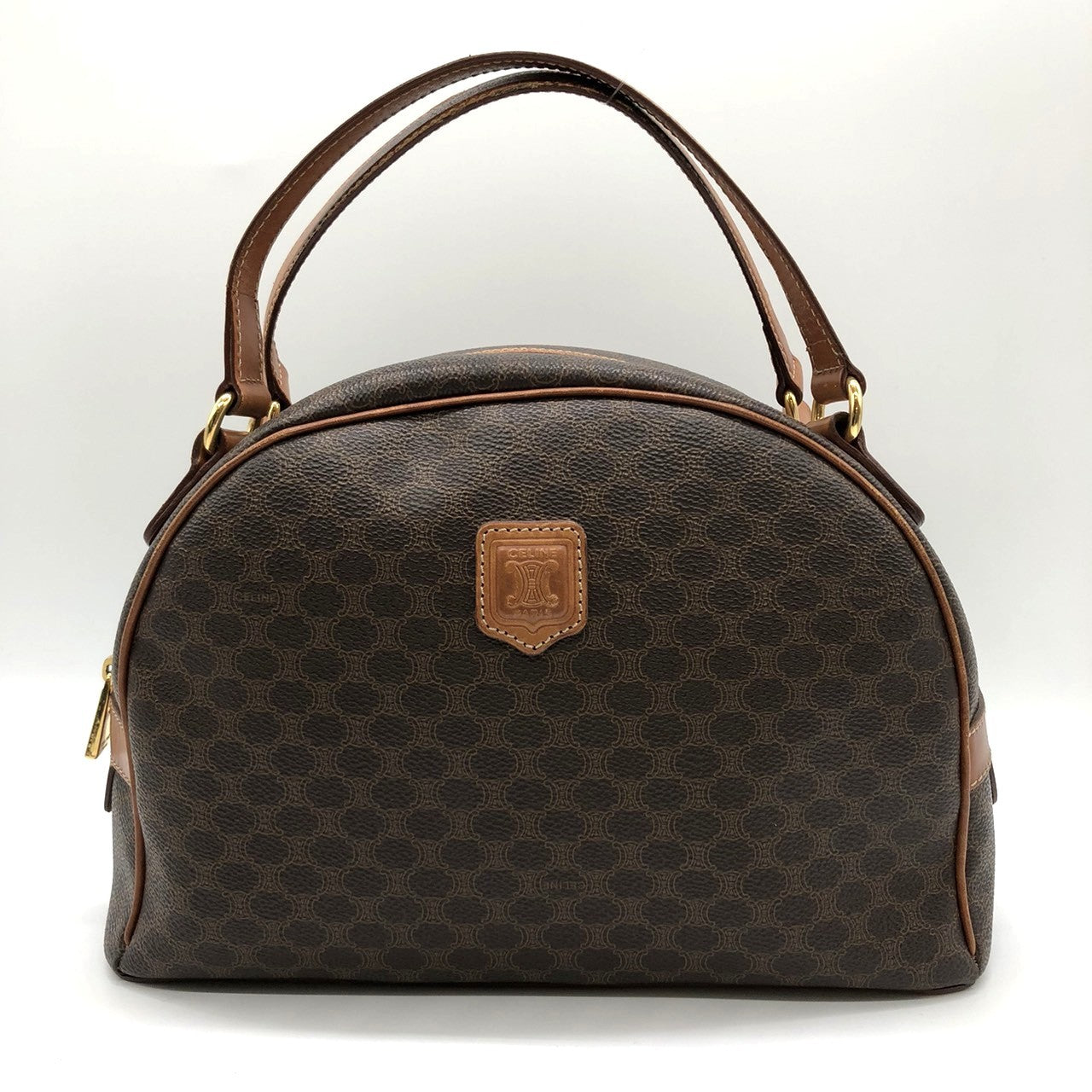 Celine MC96 Macadam Handbag in Brown PVC and Leather PRE-OWNED
