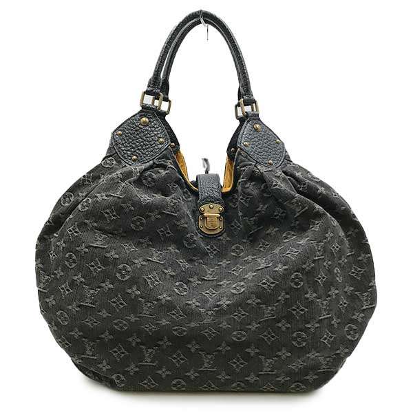 Louis Vuitton M95510/Monogram Denim XL Monogram Denim Shoulder Bag Black One-Shoulder Monogram Denim PRE-OWNED