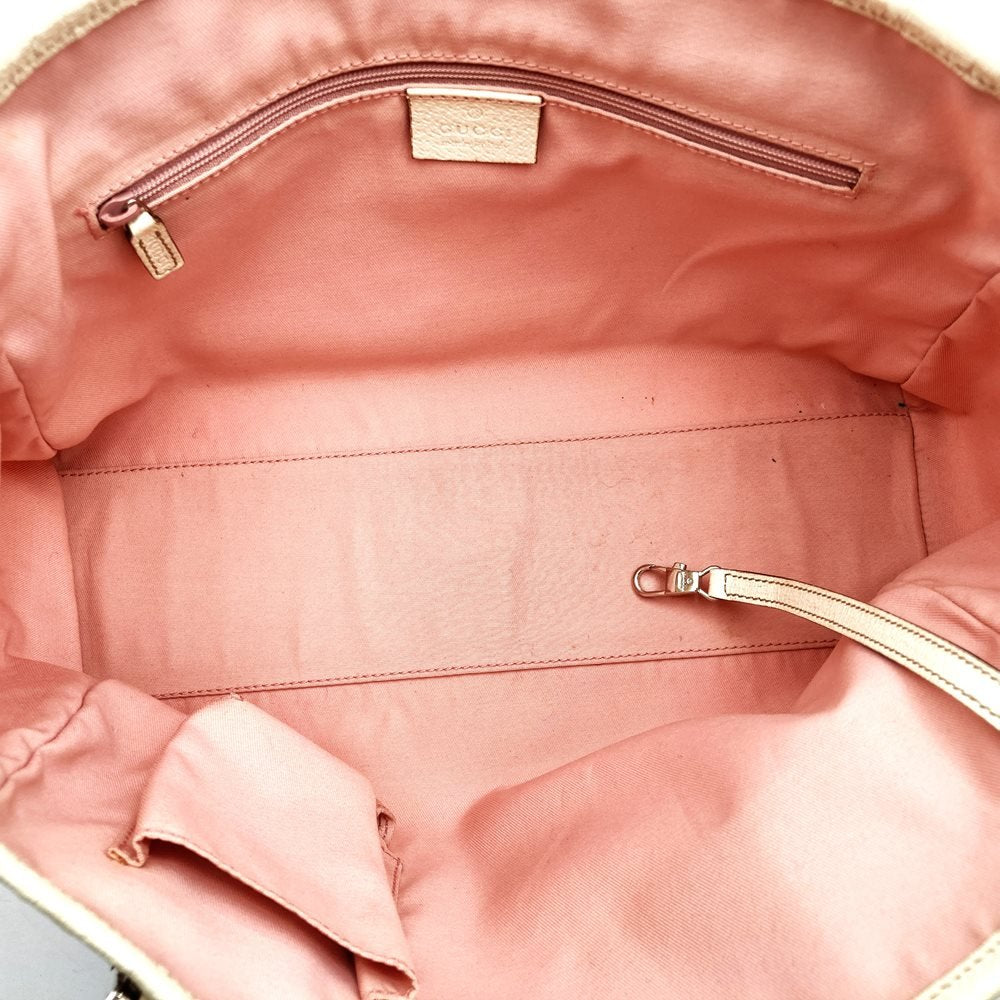 Gucci 145810 Sherry Line Tote Bag GG Canvas Pink Pre-owned