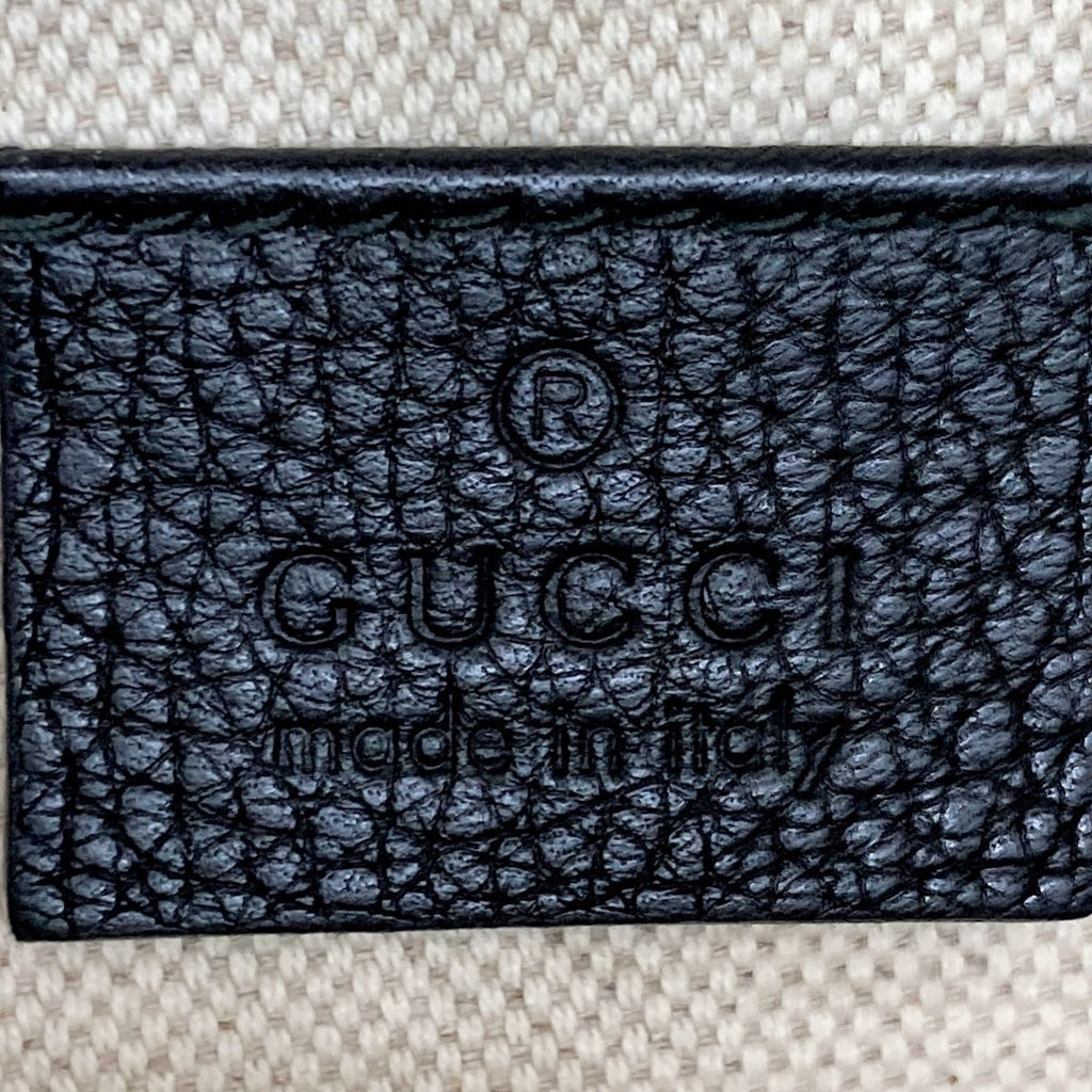 [CLEARANCE]Gucci 493869 Sherry Line Waist Bag/Waist Pouch in Black Leather PRE-OWNED