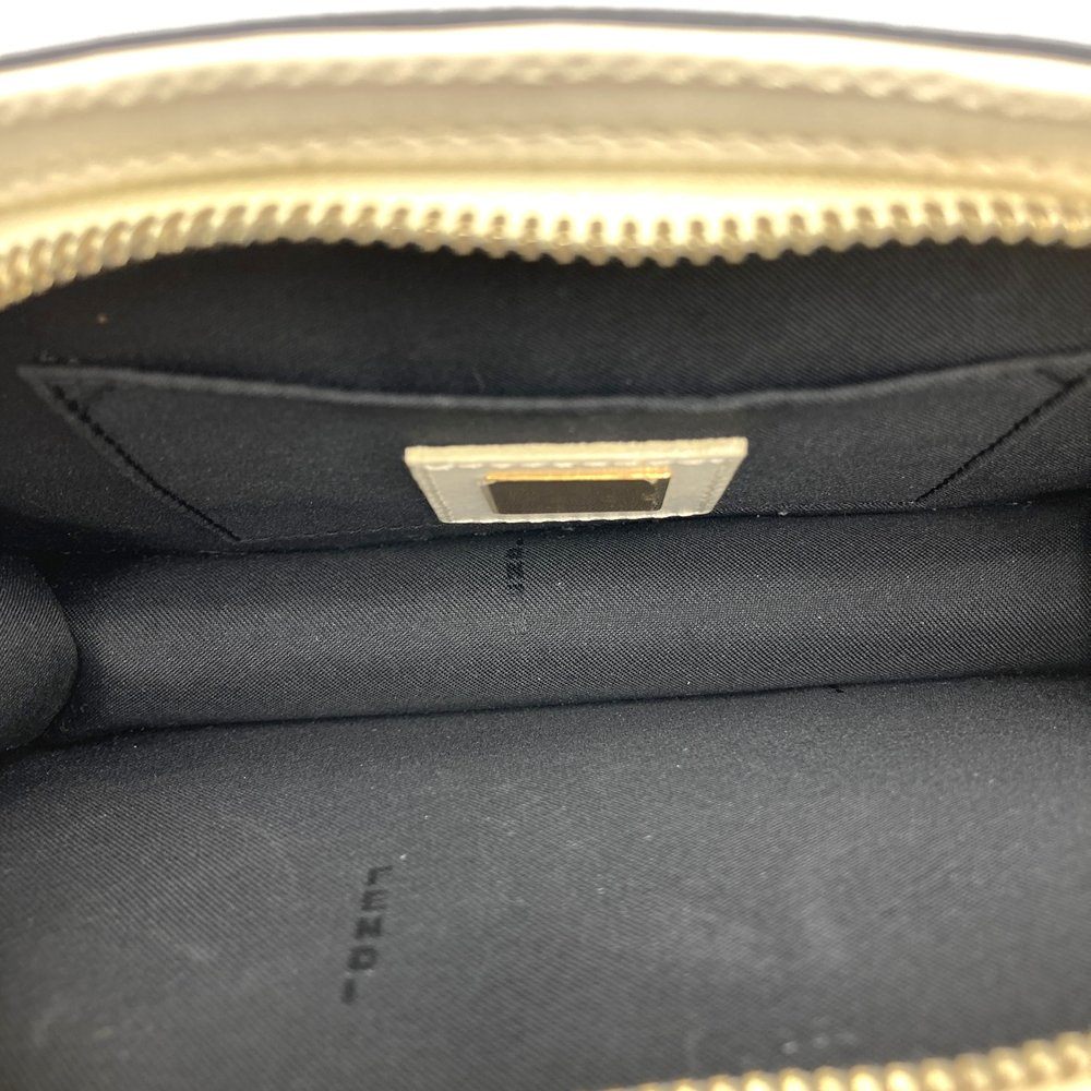Fendi 2321 26814 Half Moon Mini Chain Crossbody/Shoulder Bag Leather Black/White Pre-owned