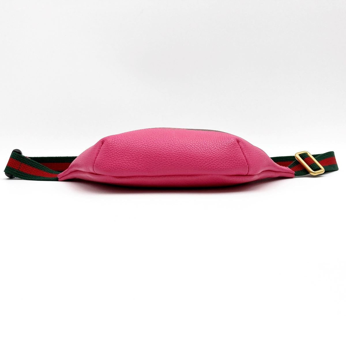 [CLEARANCE]Gucci 527792 Waist Bag, Small Waist Pouch, Logo Print Leather, Pink and Green PRE-OWNED