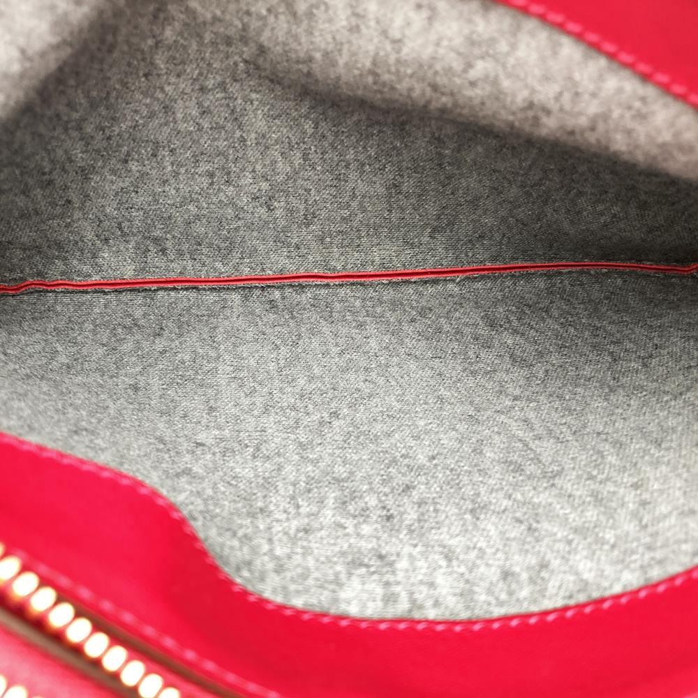 Celine Trio Shoulder Bag 0154, Crossbody, Dark Pink and Red Leather, High-End Brand PRE-OWNED