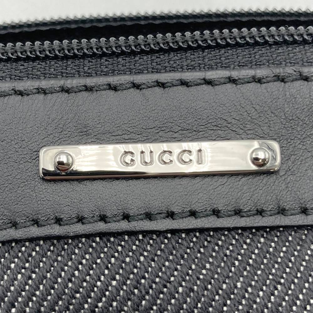 Gucci 92820 Pouch Handbag Black Canvas Sherry Line Brand Name PRE-OWNED