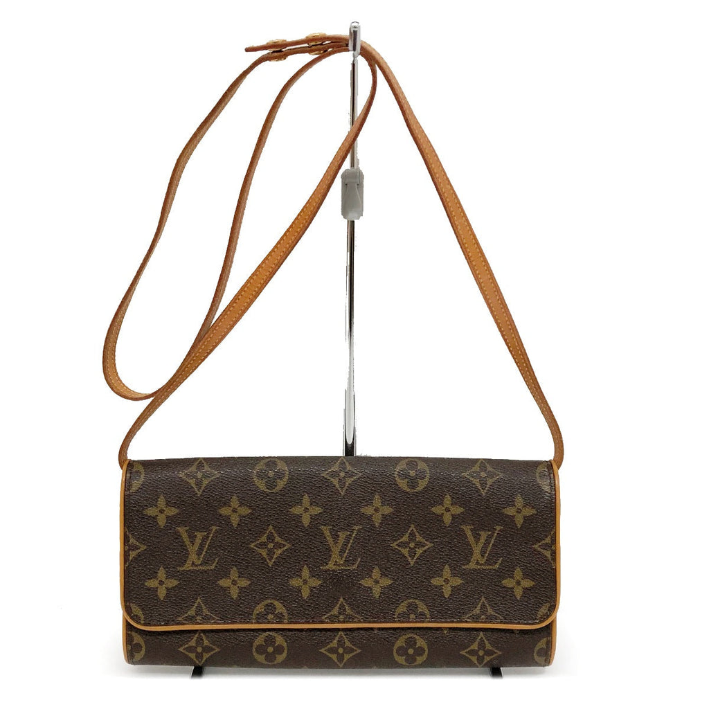 Louis Vuitton M51852 Pochette Twin GM Crossbody Shoulder Bag Monogram Canvas/Leather Brown Pre-owned