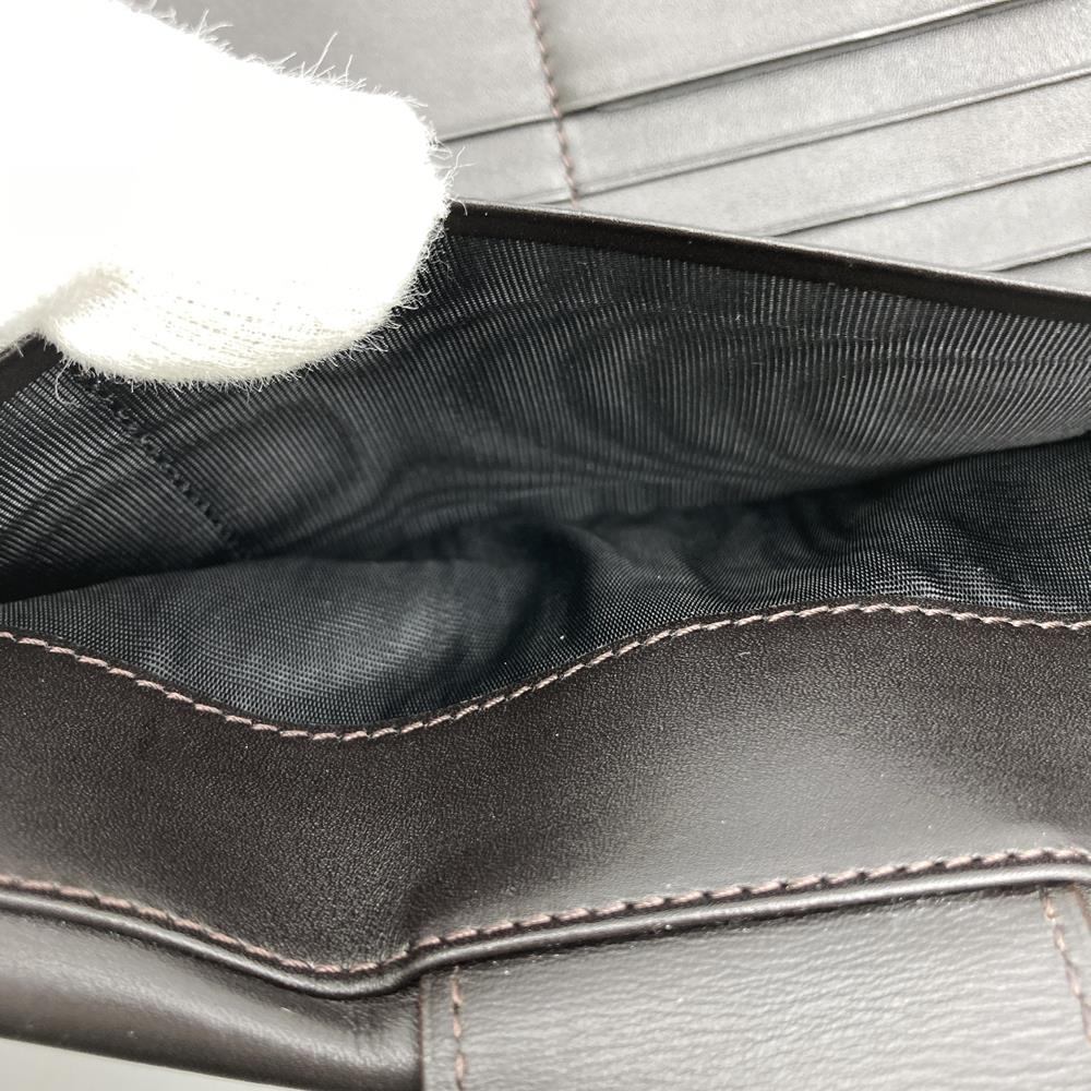 Fendi 8M0032 Zucchino Long Wallet Canvas Dark Brown Pre-owned