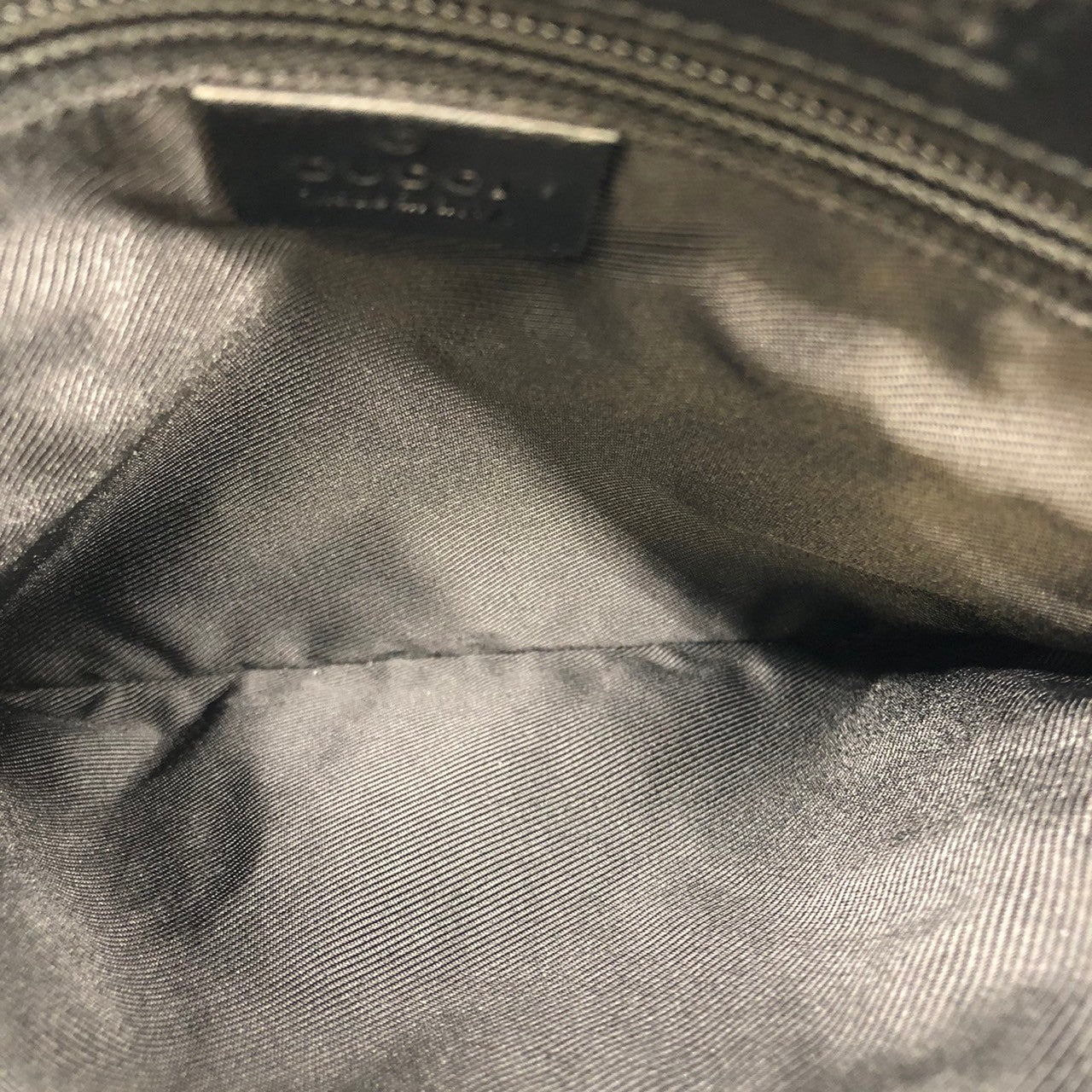 Gucci 27639 Slim Shoulder Bag, Crossbody, Black GG Canvas/Leather PRE-OWNED